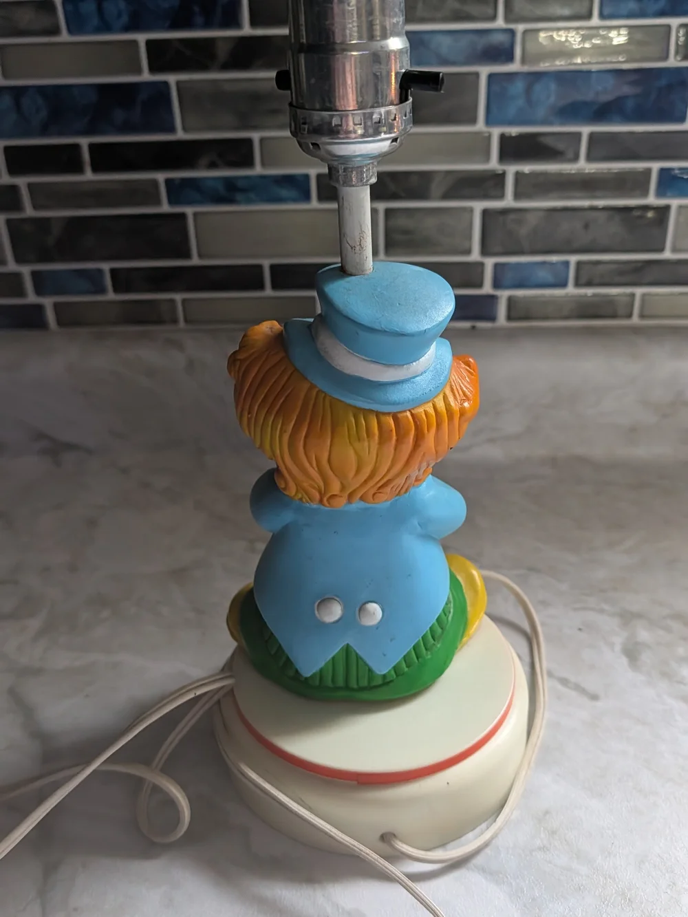 Vintage Playful Clown Table Lamp 1970-1980 Working